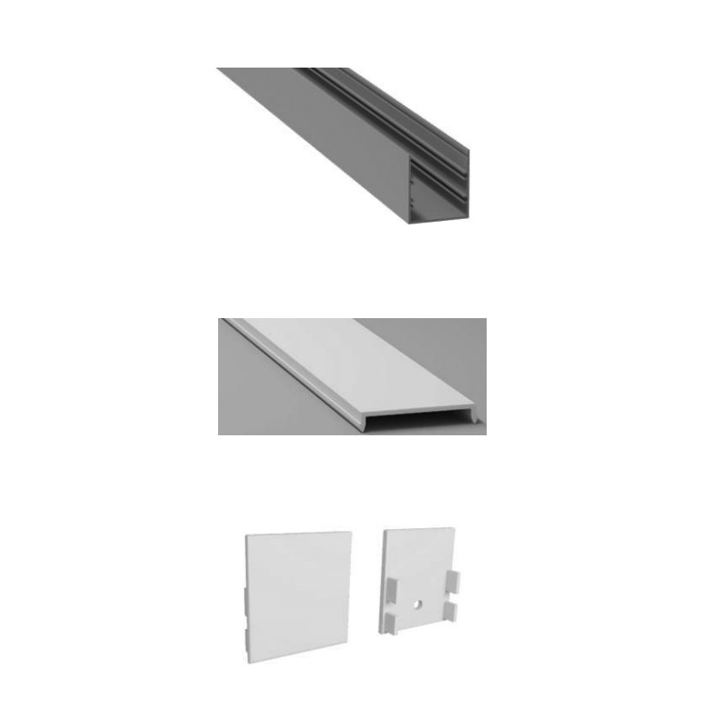 LED Aluminum Square Channel For 28mm Multi Row LED Strip Lights LED Aluminum Square Channel For 28mm Multi Row LED Strip Lights